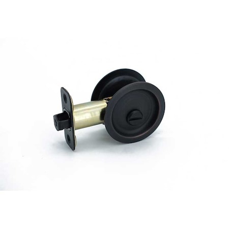 Orca Hardware Pocket Door Lock, Round, Privacy Function, US10B Oil Rubbed Dark Bronze Finish PDLRD-PR-10B